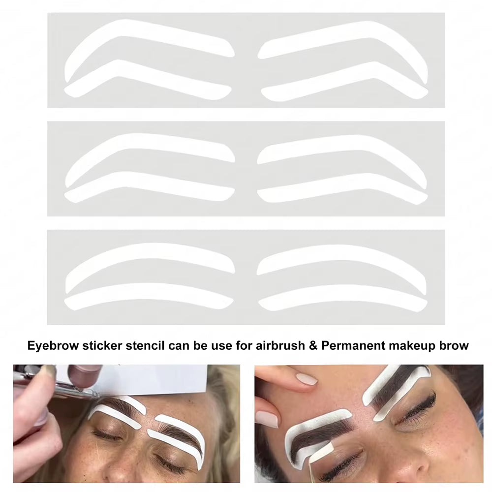 2024 Disposable Eyebrow Design Stencil Eyebrow Tint Airbrush Auxiliary Sticker for Brows Shaping with Single Eyebrowstype Option