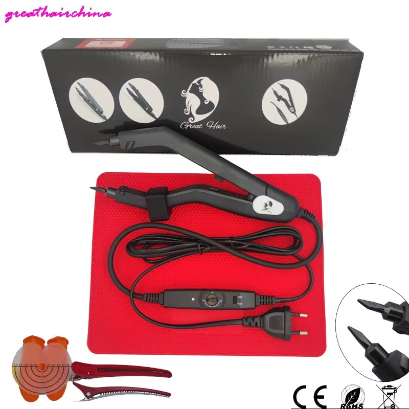 Professional Mini Heat Iron Hair Connectors Set Latest Version Sharp Tip Joint Keratin Hair Extensions Tools for EU AU US UK