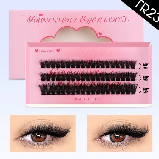 Lash Clusters Kit DIY Manga Cluster Lashes Set Spikes Lashes Cluster Extension Full Set Individual Eyelashes Makeup