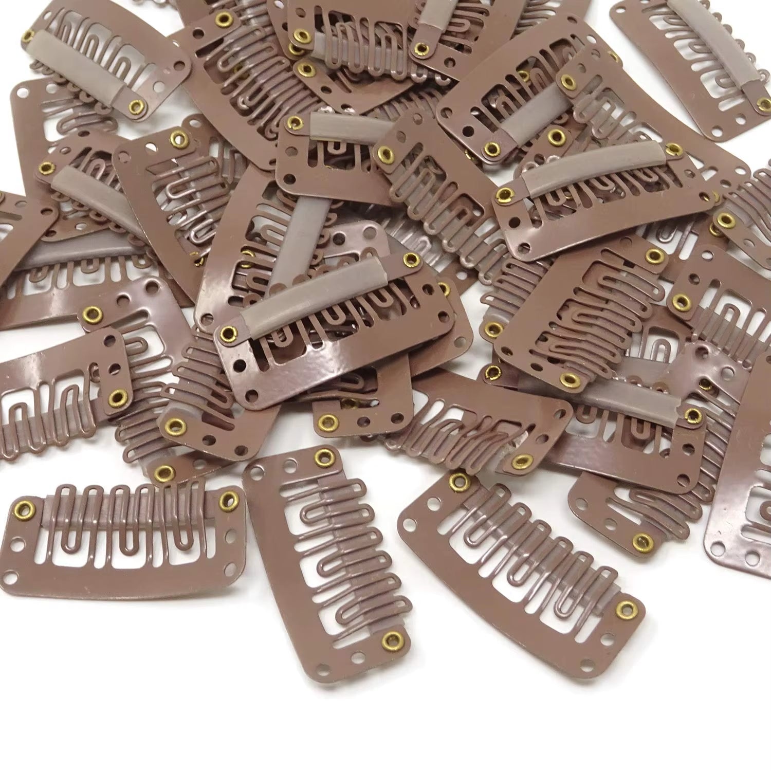 50 Clips for Clip-In Real Hair Wefts Hair Extensions Wig Hair Clip Hair Clips
